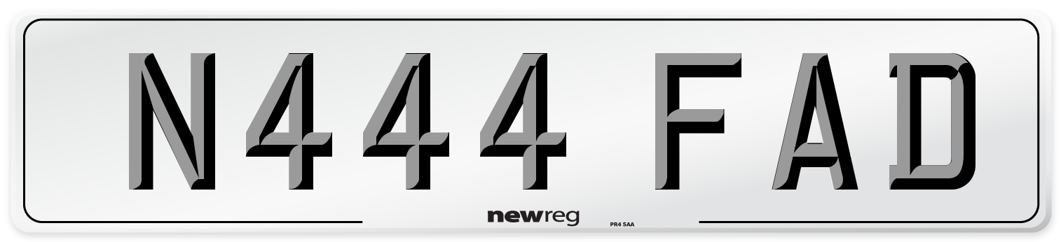 N444 FAD Number Plate from New Reg